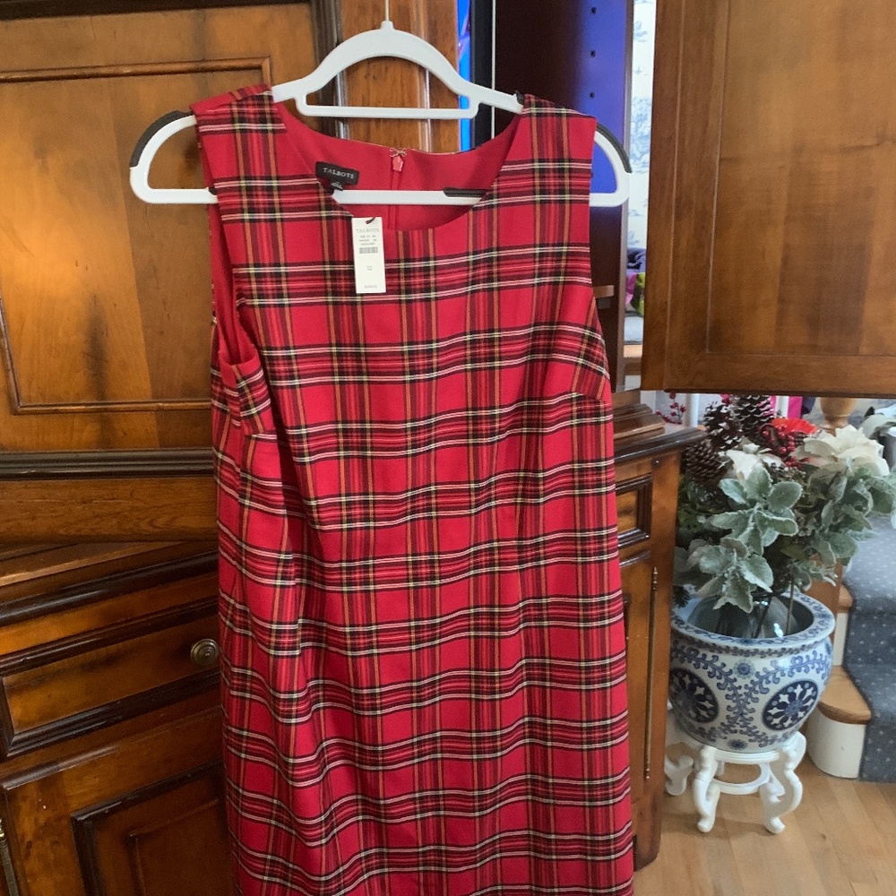 Talbots Tartan Sleeveless Sheath Size 12
